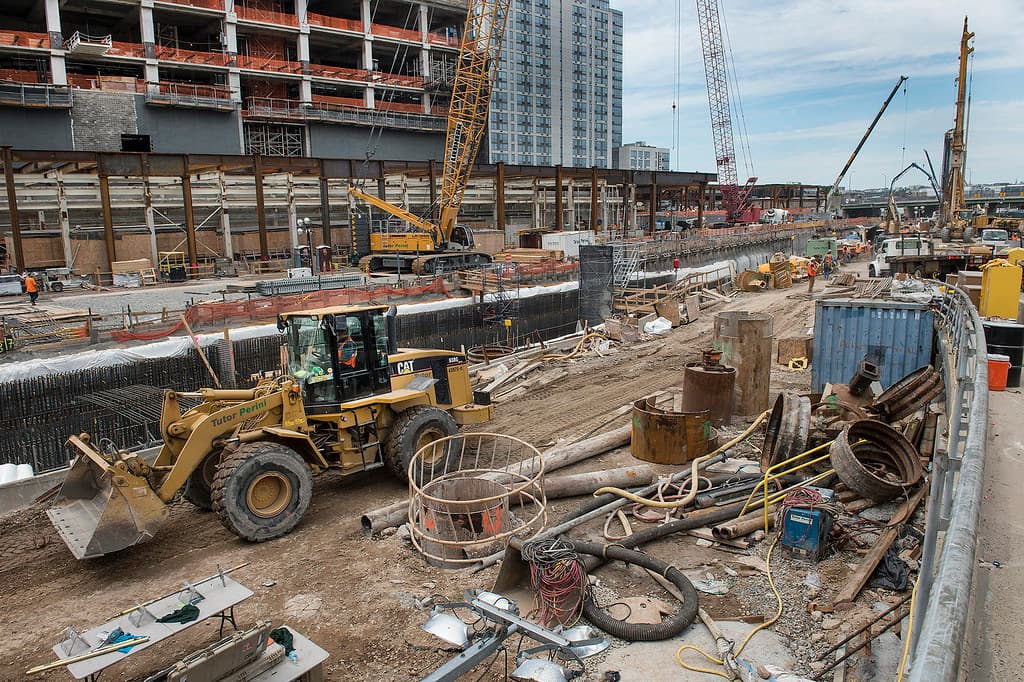 Heavy machinery working on a construction site